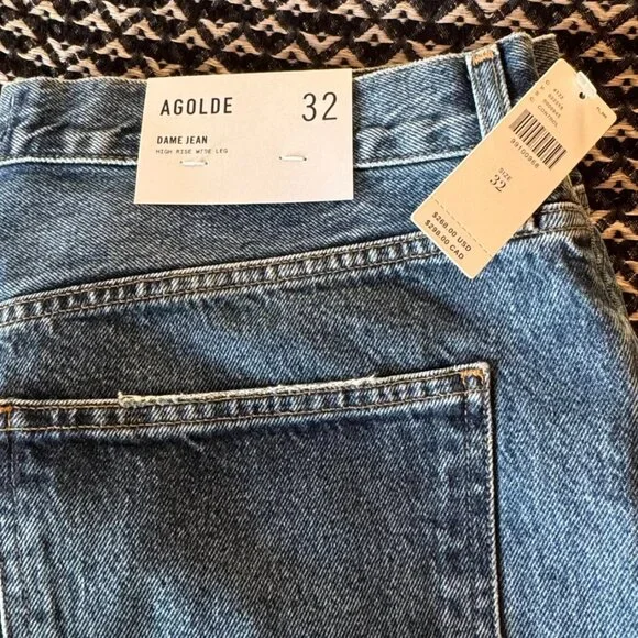 NWT Agolde Dame High Rise Wide Leg Jeans 32 - Picture 2 of 6